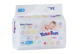 Подгузники YokoSun на липучках NB (2-5 кг), 34 шт