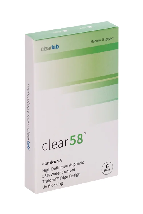Линзы Clearlab Clear58 контактные R 8,7 (диоптрия -2,25) 6 шт