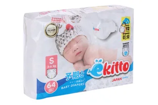 Подгузники Ekitto S (3-6 кг) 54 шт