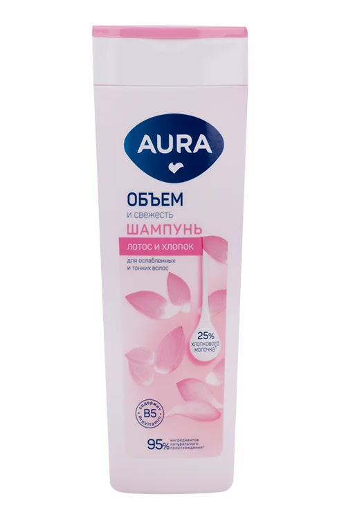 Шампунь Aura Объем / свежесть для волос 380 мл