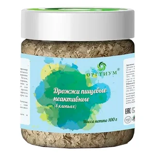 Пищевая продукция Дрожжи пищевые неактивные (в хлопьях), 100 г, Оргтиум