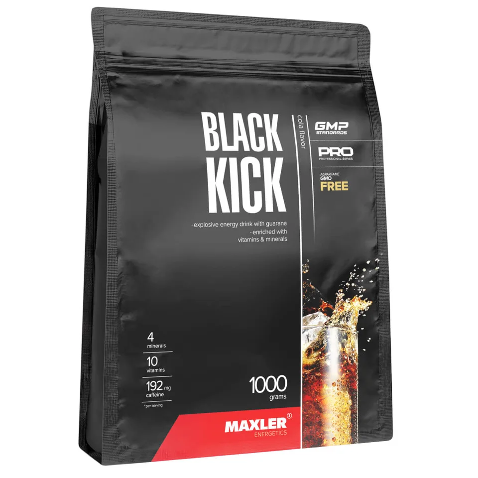 Энергетический напиток с кофеином и гуараной Блэк Кик (Black Kick), вкус кола, 1000 г, Maxler