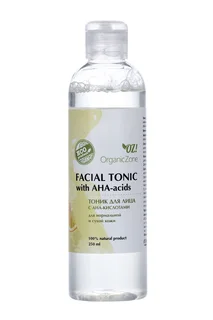 Тоник OrganicZone для нормальной / сухой кожи лица с АНА-кислотами 250 мл