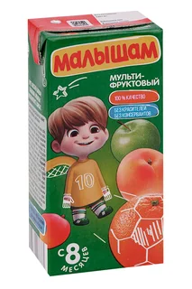 Нектар Фрутоняня Малышам ябл / абрикос / апельсин мультифрукт неосв, 0,33 л