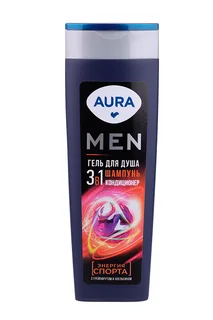 Гель для душа Aura Men 3в1 Энергия спорта 380 мл