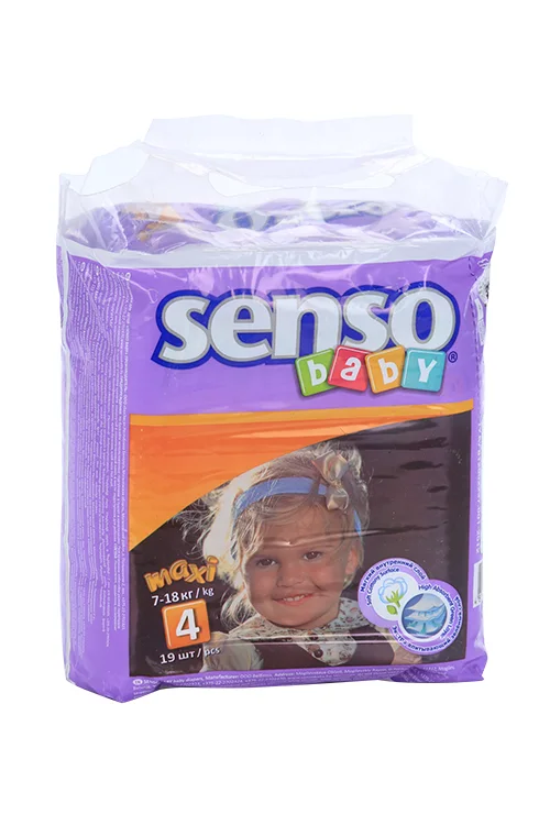 Подгузники Senso baby Maxi крем-бальз (7-18 кг) 19 шт