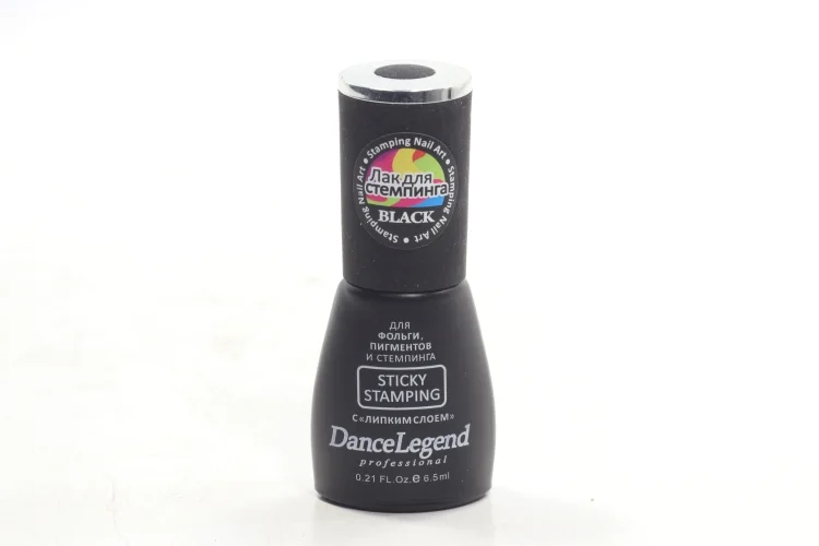 Лак Dance Legend sticky stamping black для стемпинга с липким слоем черный 6,5 мл