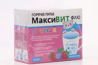 Горячее питье Максивит Флю детский земляника 5 гр 20 шт порошок