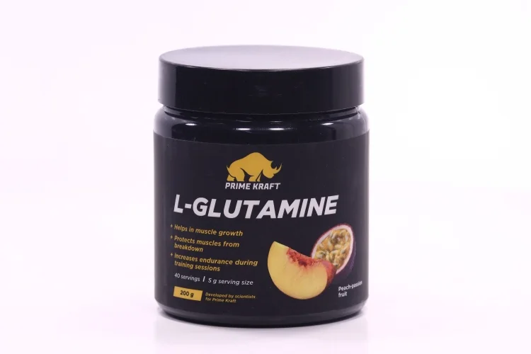 Аминокислоты Prime Kraft L-glutamine персик / маракуйя 200 гр