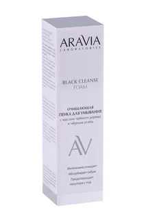 Пенка Aravia Laboratories очищающая с маслом чайного дерева / черным углем для умывания 150 мл
