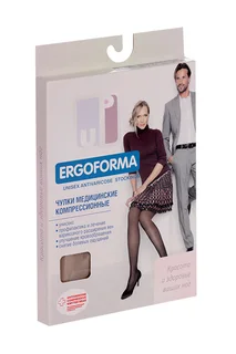 Чулки Ergoforma 2 класс компр откр носок унисекс шир резин телесн р 3, (EU 226)