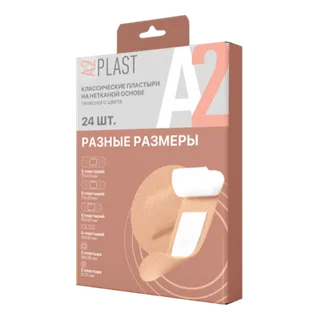 Пластырь А2 Plast разные размеры 24 шт