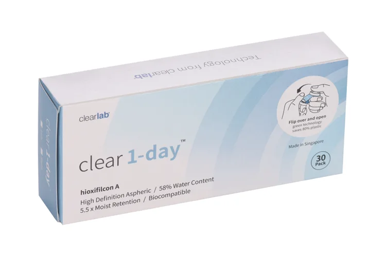 Линзы Clearlab Clear 1-day контактные R 8.7 (диоптрия +1,50), 30 шт