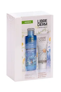 Набор Librederm Herbal глубокое очищение для лица лосьон / пилинг-скатка