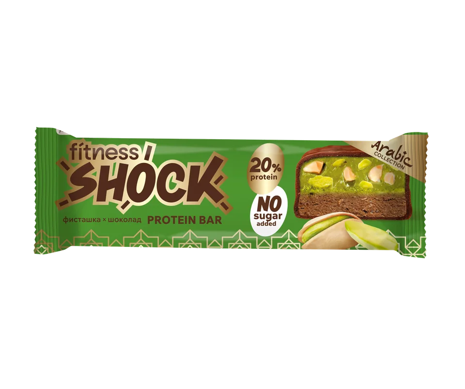 Батончик глазированный FitnesSHOCK "Фисташка-шоколад" 50 гр