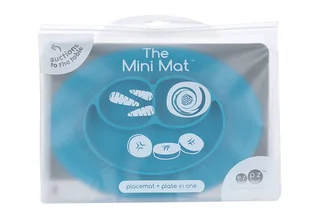 Тарелка Ezpz Mini Mat силикон прилипающ с подставкой синяя
