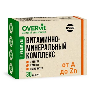 "Витаминно-минеральный комплекс БиоАктив 12+9", 30 капсул (OVERVit)