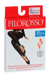 Лосины Filorosso компрессионные 80 den 1 класс черный р.6