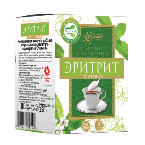 Комплексная пищевая добавка столовый подсластитель 3 шт 250 гр