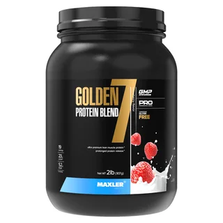 Протеин многокомпонентный Голден 7 Протеин Бленд (Golden 7 Protein Blend), вкус Клубника со сливками, 907 г, Maxler, годен до 01.02.2027