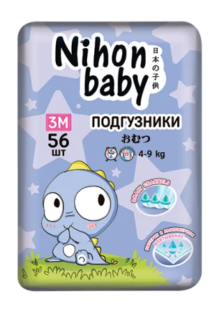 Подгузники Nihon baby midi 3M (4-9 кг) 56 шт
