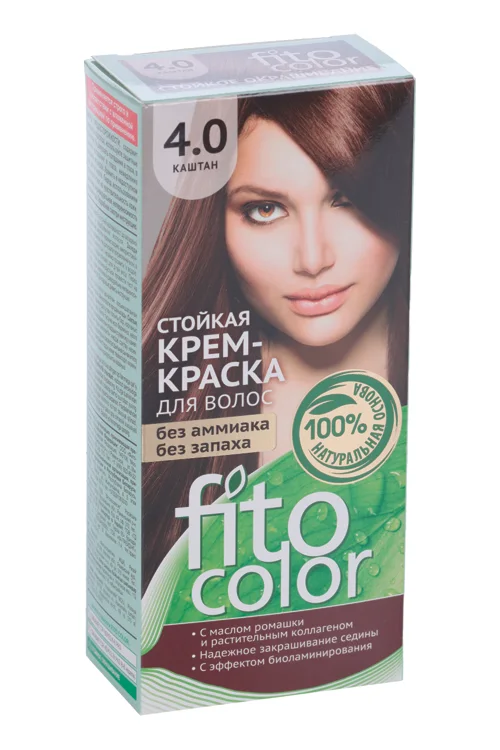 Крем-краска для волос Fitocolor тон 4.0 каштан 115 мл