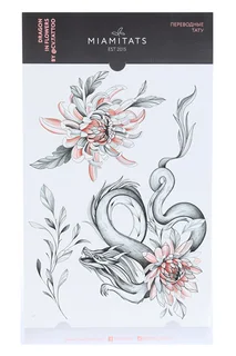 Тату переводные Miamitats Dragon in Flowers by @cv.tattoo (maxi) (1718)