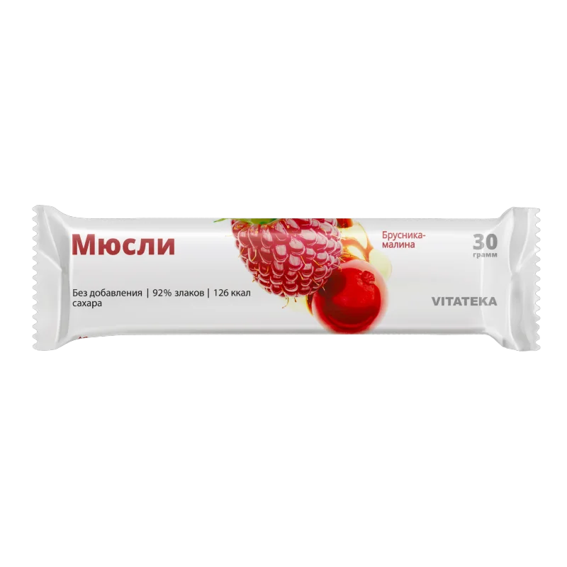 Витатека Мюсли Батончик 30 гр Брусника-Малина