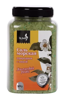 Соль для ванн Dr Aqua Жасминовый Релакс морская с пеной, 750 г
