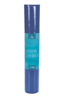 Коврик Sangh для йоги девушка и лотос 173×61×0,4 см цвет синий