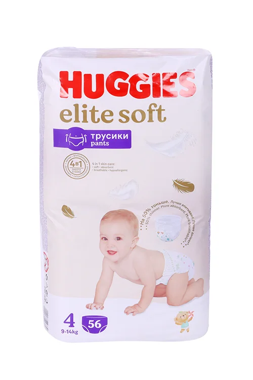 Подгузники-трусики Хаггис Элит софт 4 (9-14 кг) 56 шт
