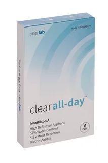 Линзы Clearlab Clear all-day контактные R 8,6 (диоптрия -10,50) 6 шт
