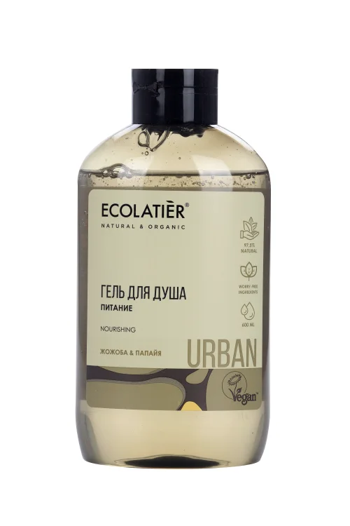 Натуральный гель для душа Питание жожоба-папайя 600 мл Ecolatier