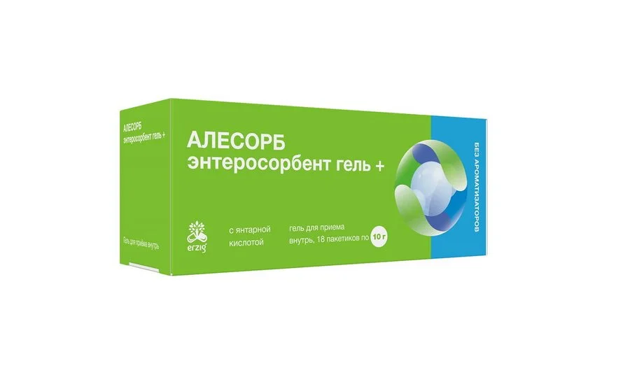 Алесорб энтеросорбент гель для приема внутрь без аромата 10г 18 шт
