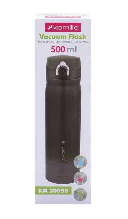 Термос-бутылка Kamille КМ 2005В из нерж стали 500 мл черный