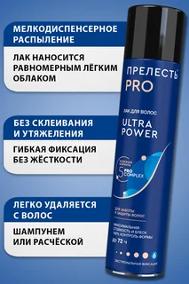 Лак для волос Прелесть Professional Ultra Power экстрем фикс 300 мл