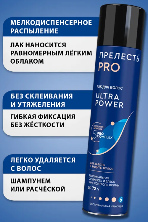 Лак для волос Прелесть Professional Ultra Power экстрем фикс 300 мл