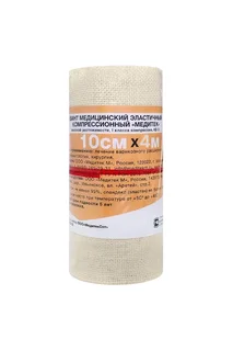 Бинт Медитек мед эласт 1 класс компр высок растяж КВ01 телесн 10×400 см