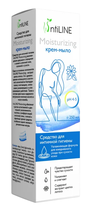 Крем-мыло ИнтиЛайн Мойсчерайзин для инт гигиен увлаж формула для ежедн ухода при сухости 250 мл