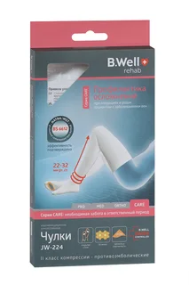 Чулки B Well Care JW-224 компр 2 кл п/эмболич р 2 бел