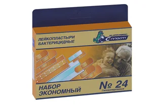 Лейкопластыри бактериц набор Экономный гипоаллергенные 24 шт