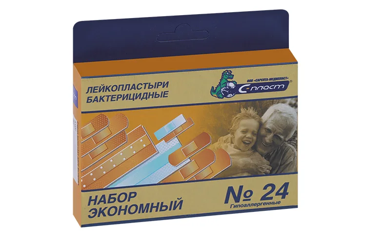 Лейкопластыри бактериц набор Экономный гипоаллергенные 24 шт