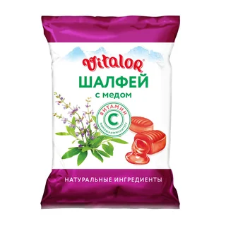 Виталор карамель леденцовая шалфей / мед+вит. С 60г