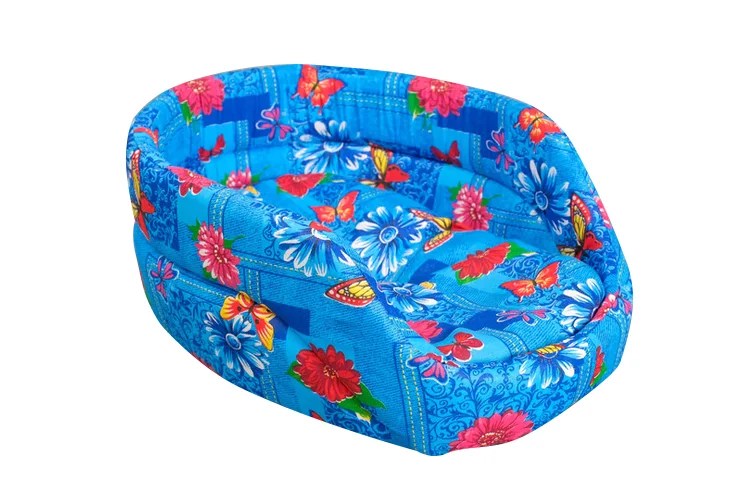 Лежак овальный с бортиком 38×25×14 см микс цветов