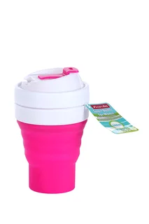 Бутылка для воды спортивная Kamille из силикона с пластиковой вставкой розовый 350 мл