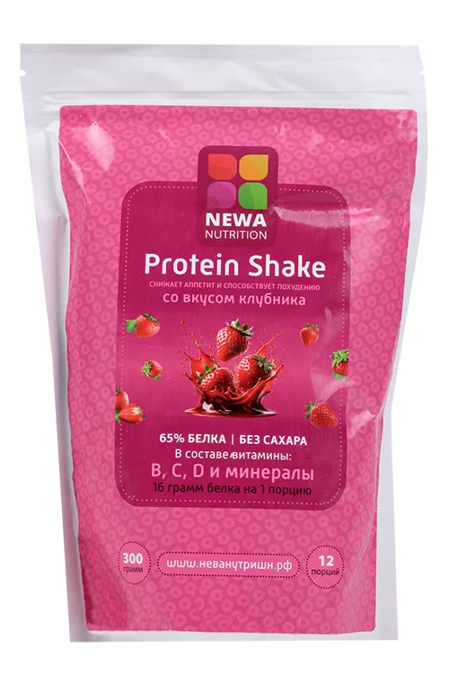 Коктейль протеиновый Newa Nutrition клубничный вкус 300 гр
