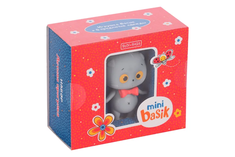 Набор Budi Basa Мини Кот Басик игрушка+5 предметов одежды Летняя прогулка