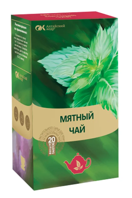 Напиток чайный Алтайский кедр Мятный, 1,5 г, 20 шт, фильтр-пакет