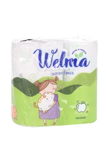 Туалетная бумага Welma с ароматом яблока 2-х слойная с втулкой 4 шт