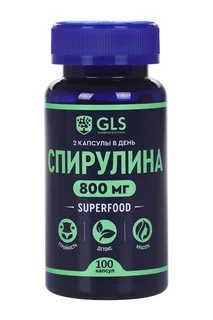 Спирулина 800 мг 100 шт капсулы